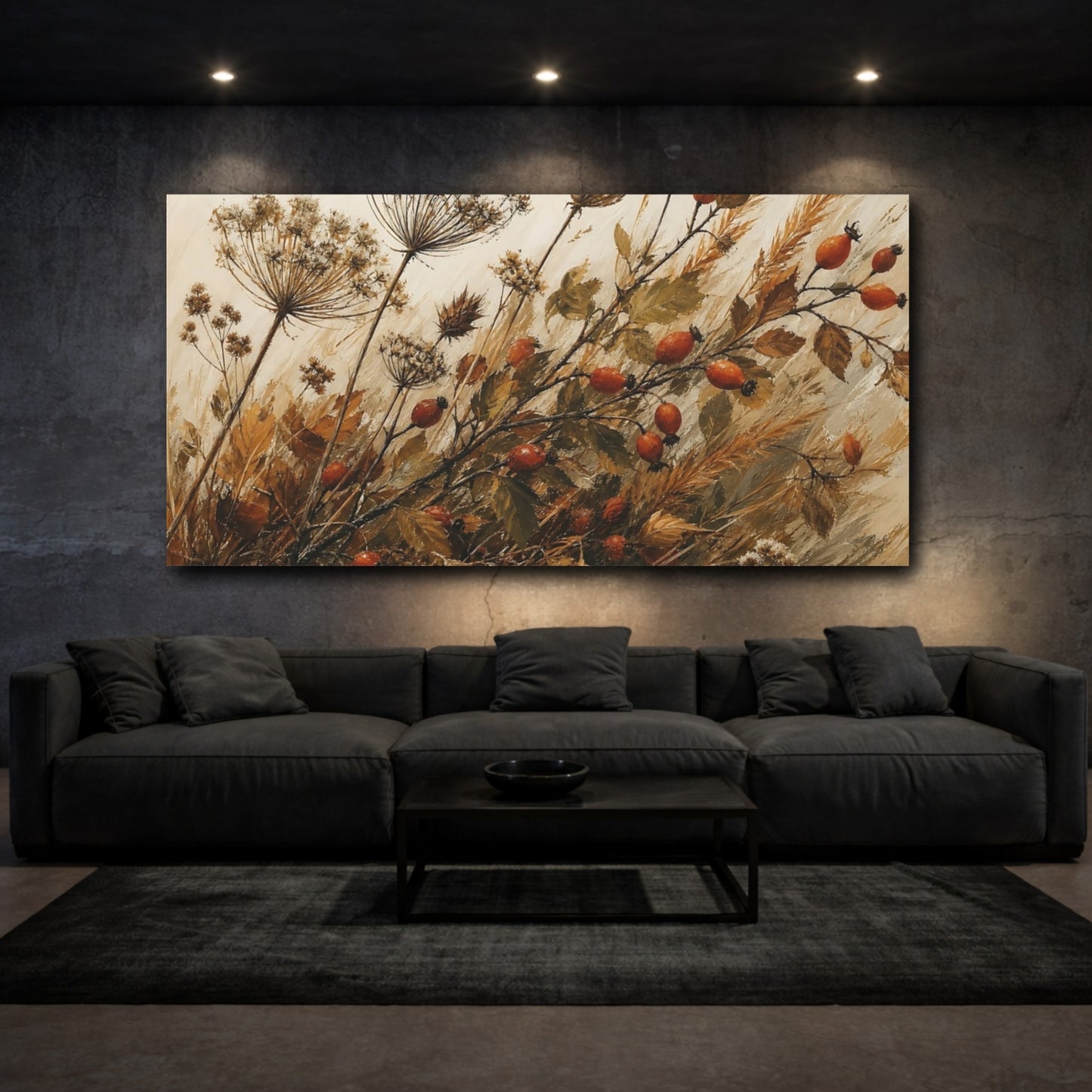 Mockup 3. Rose Hips Floral Rosehip Botanical shown as canvas print