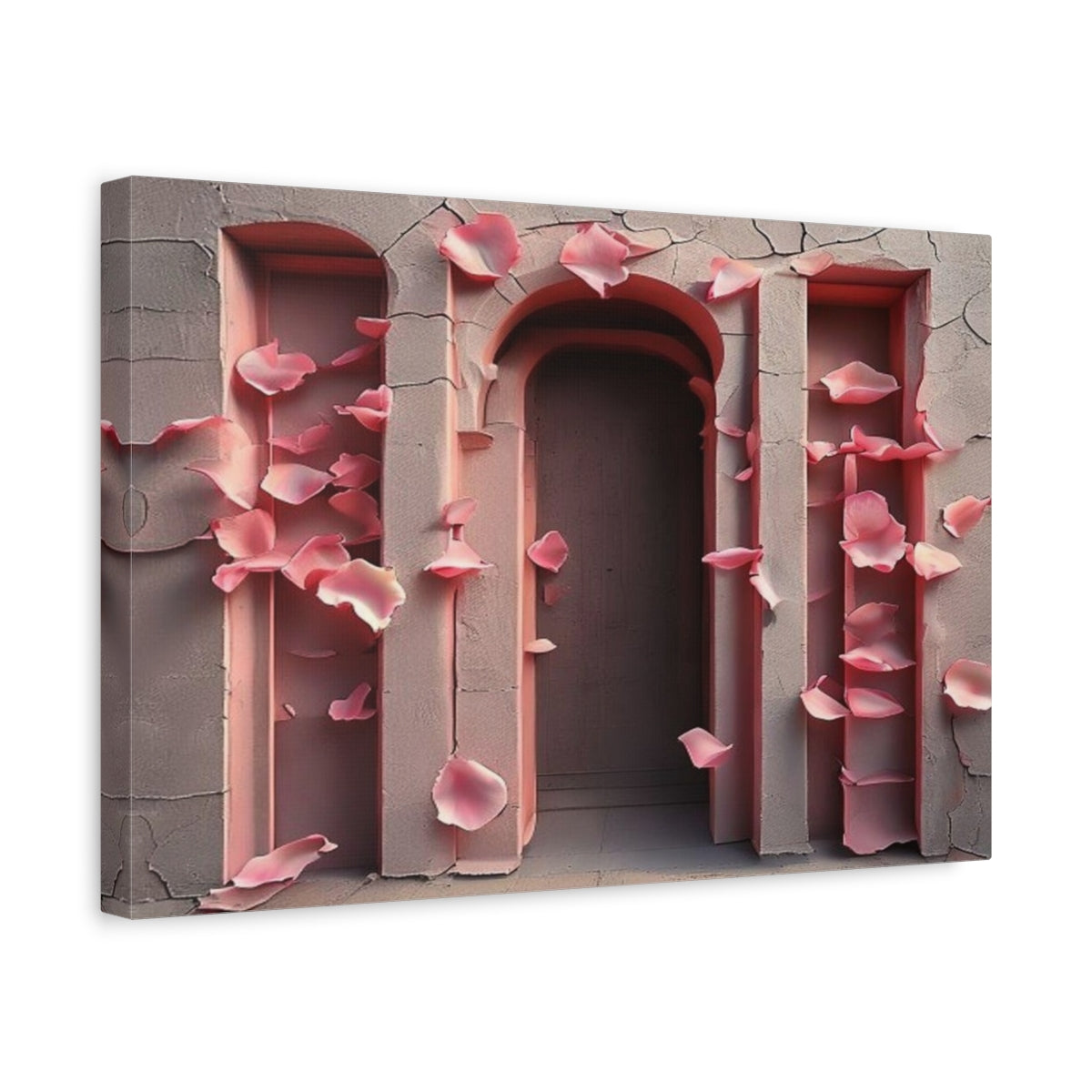 Side Mockup 4. Rose Petal Archway shown as canvas print