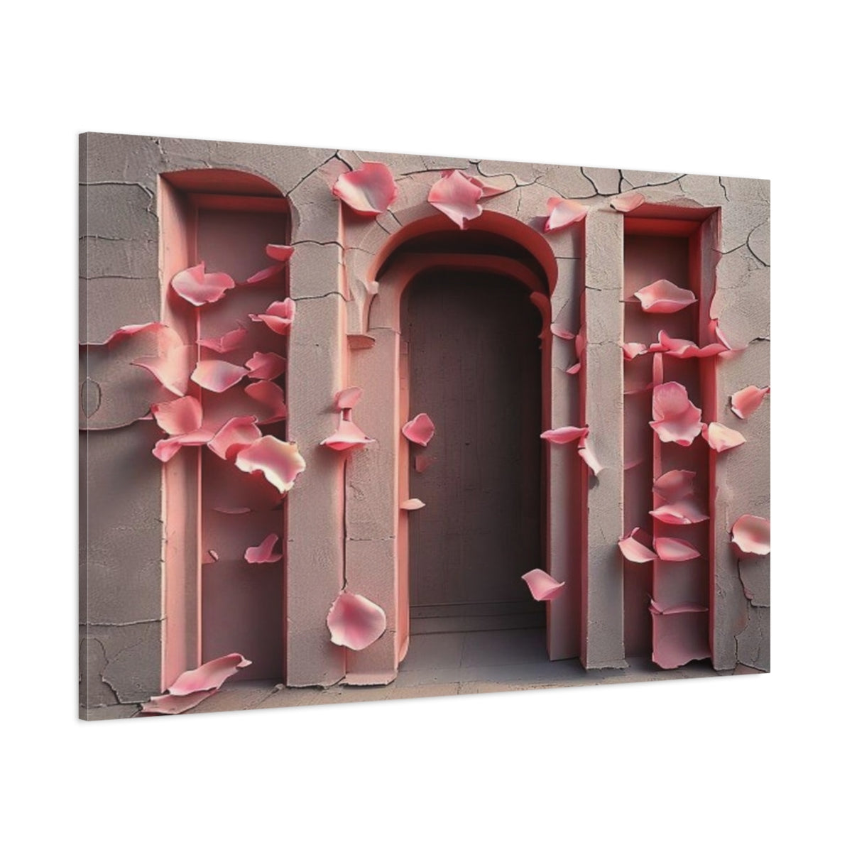 Side Mockup 1. Rose Petal Archway shown as canvas print
