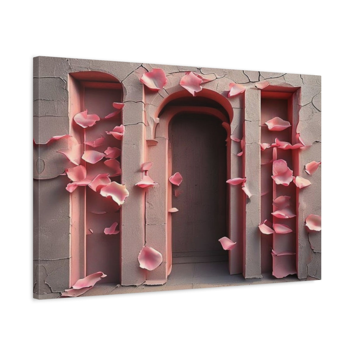 Side Mockup 2. Rose Petal Archway shown as canvas print