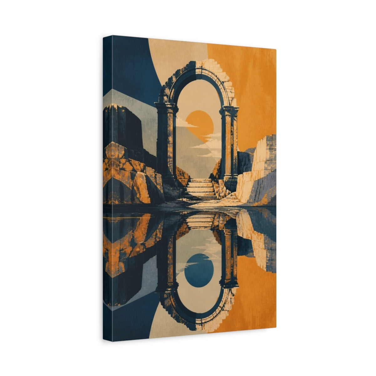 Side Mockup 4. Ruined Arch Illusion shown as canvas print