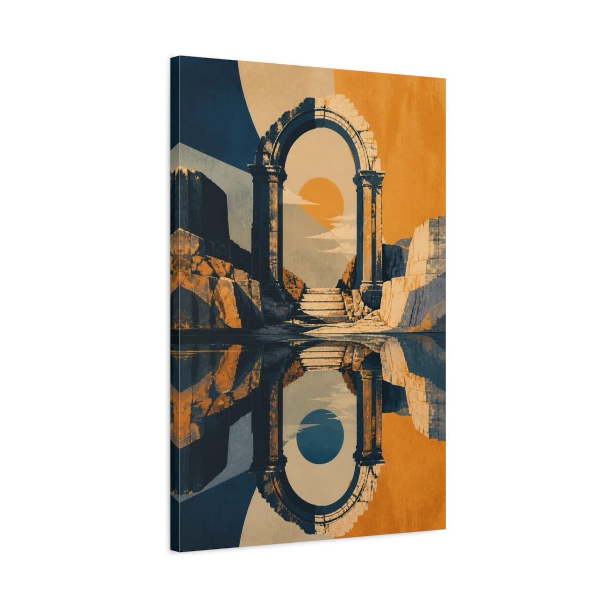 Side Mockup 2. Ruined Arch Illusion shown as canvas print