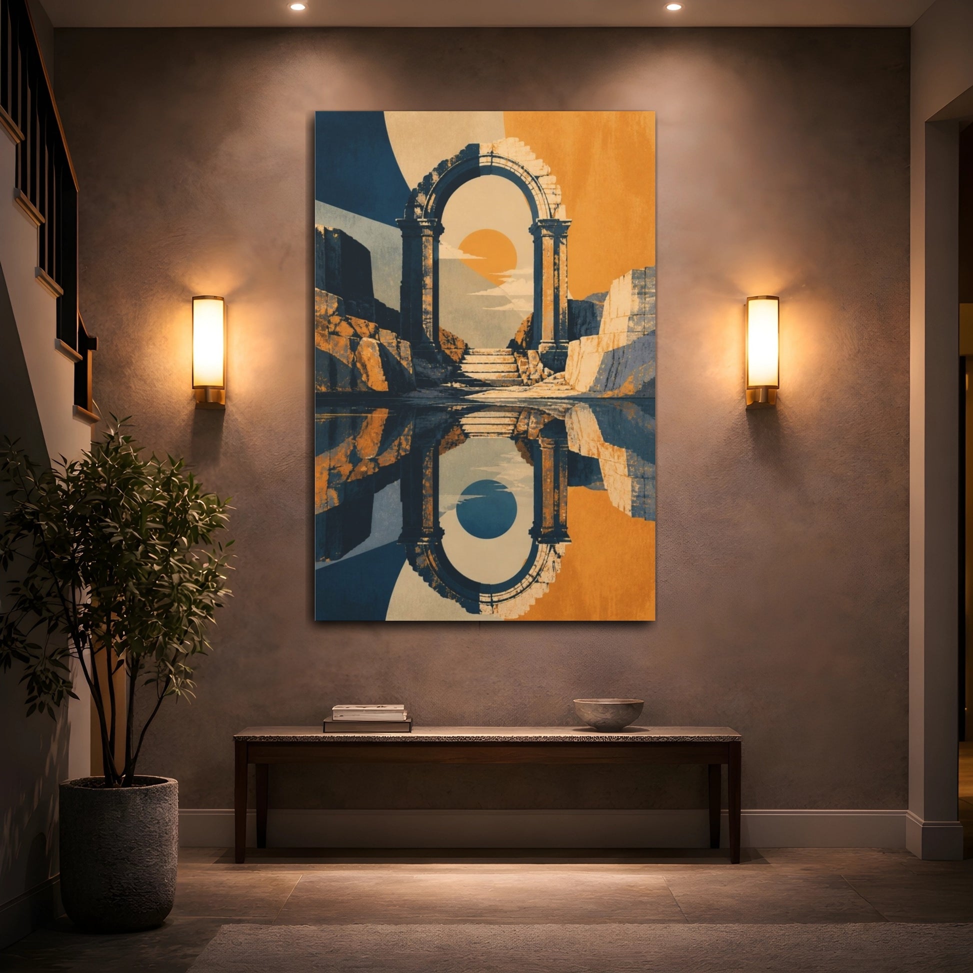 Mockup 2. Ruined Arch Illusion shown as canvas print
