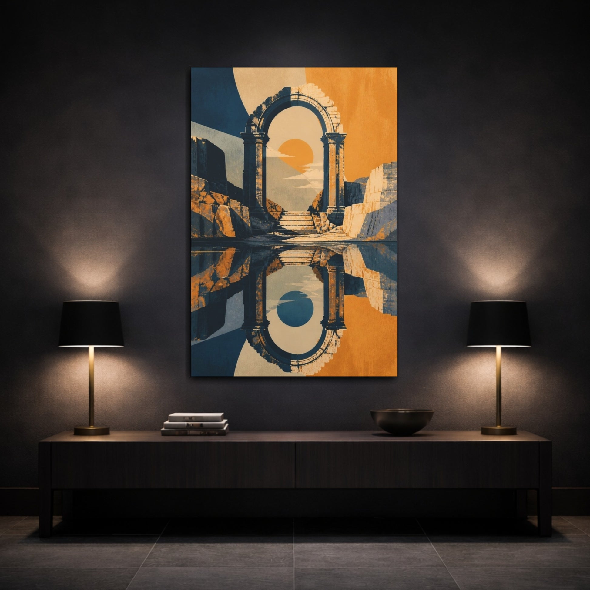 Mockup 3. Ruined Arch Illusion shown as canvas print