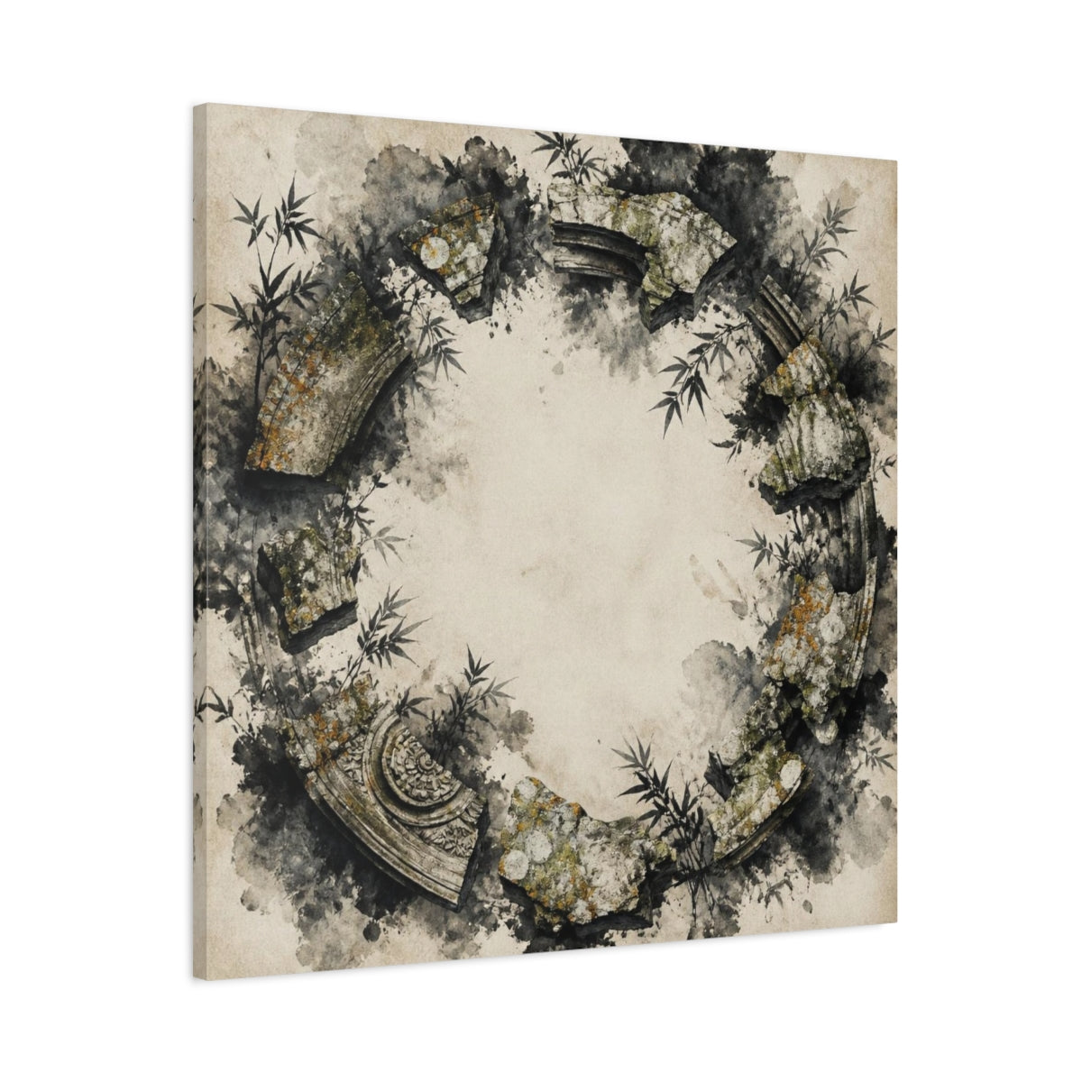 Main Mockup. Ruined Stone Circle shown as canvas print