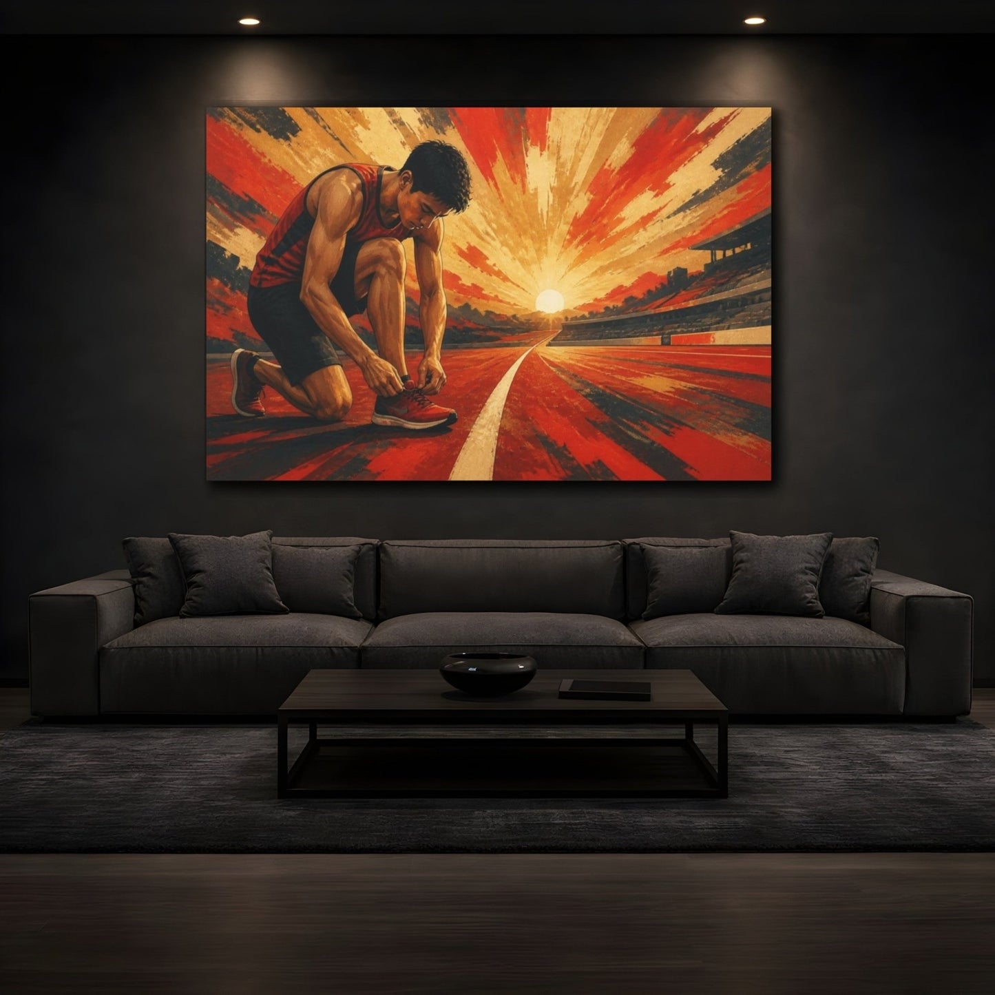 Runner Motivation Sunrise Canvas Print – Gym, Feature Wall - YesArtYes
