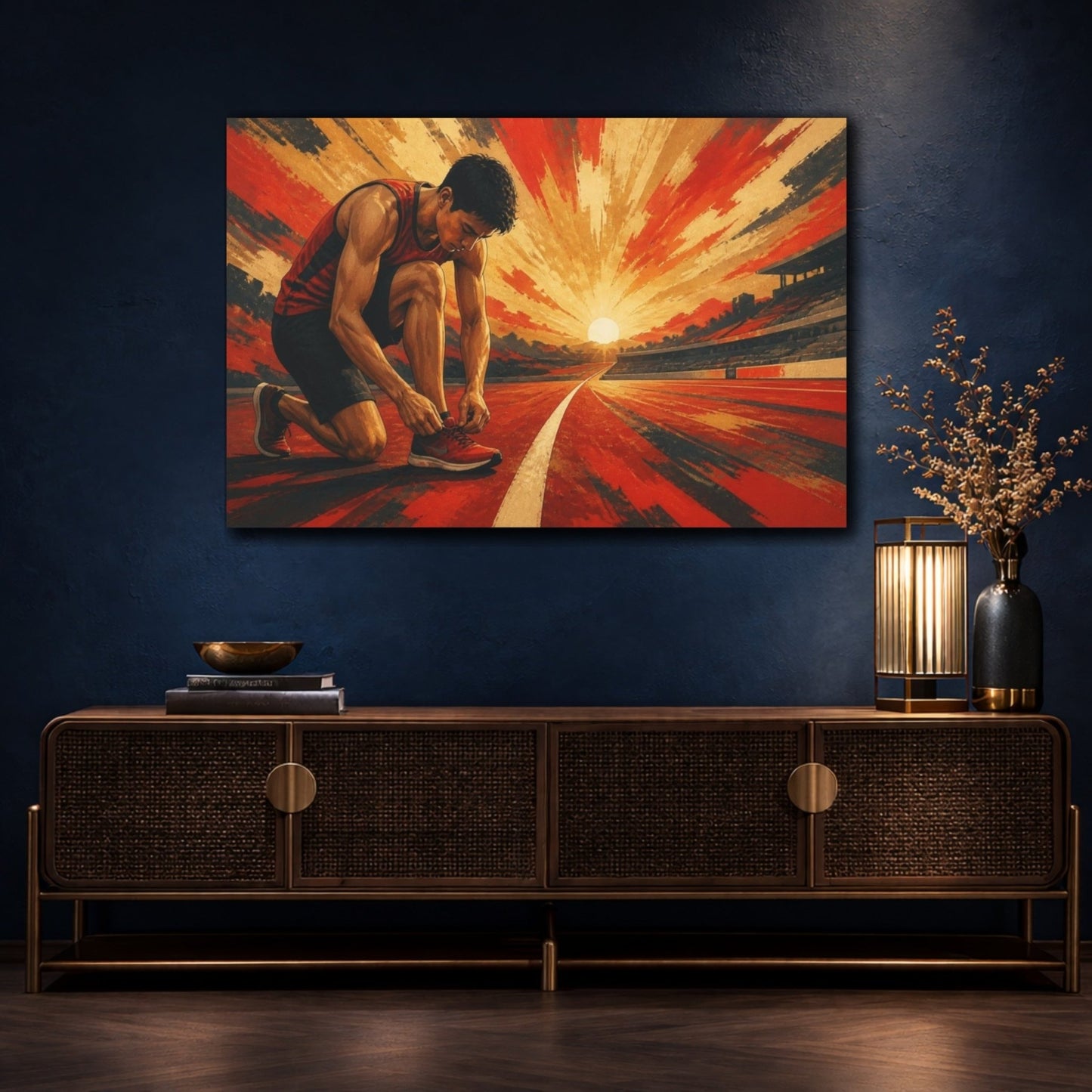 Runner Motivation Sunrise Canvas Print – Gym, Feature Wall - YesArtYes