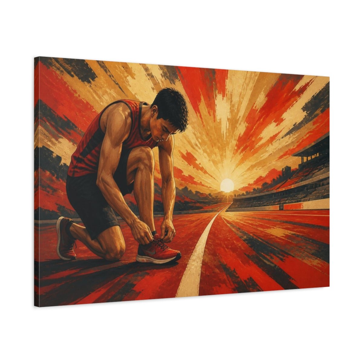Runner Motivation Sunrise Canvas Print – Gym, Feature Wall - YesArtYes