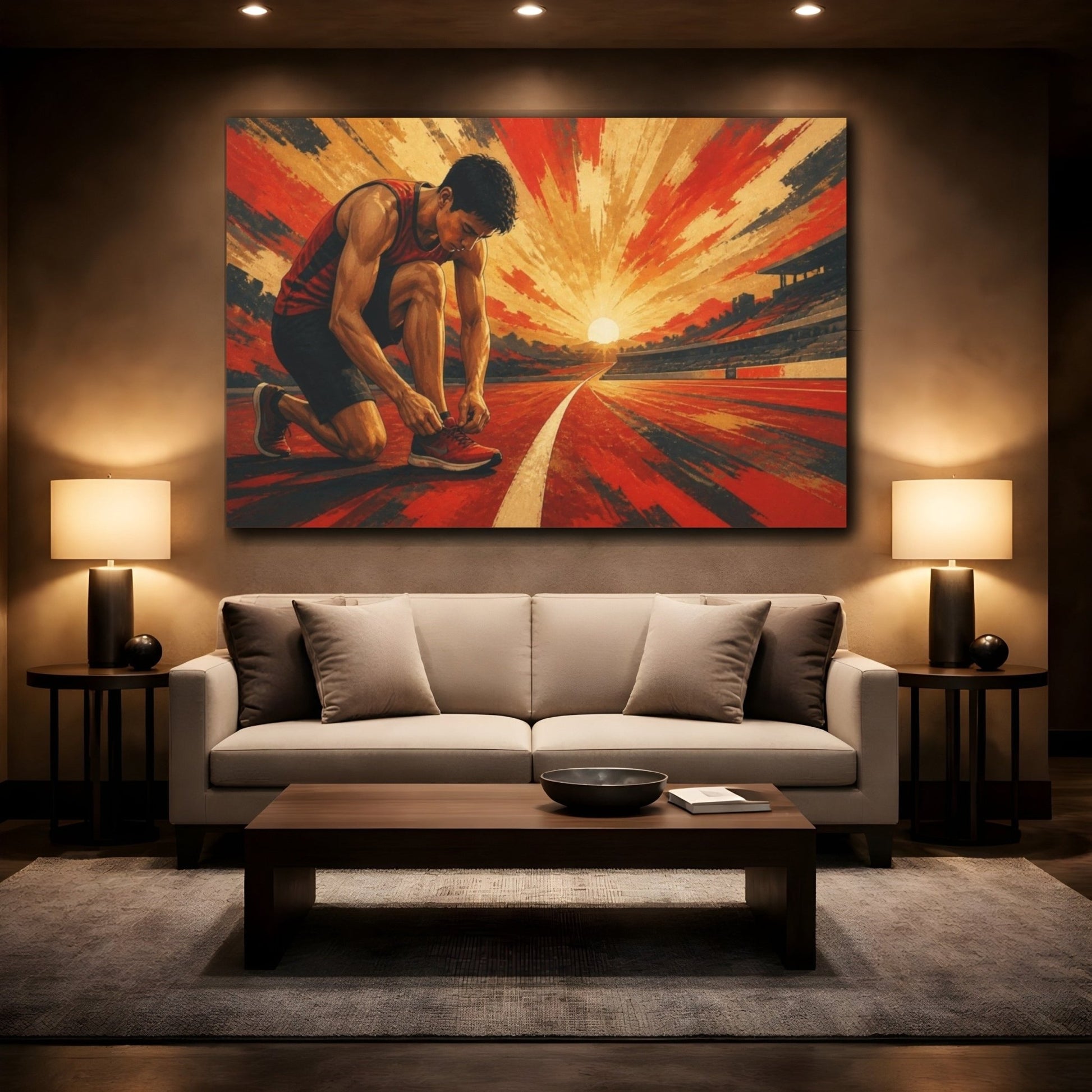 Runner Motivation Sunrise Canvas Print – Gym, Feature Wall - YesArtYes