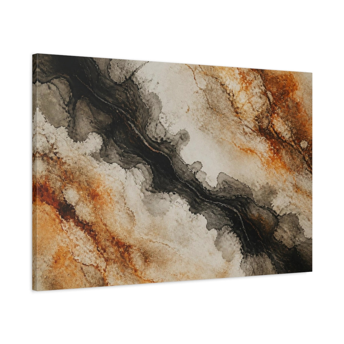 Main Mockup. Rust And Ink Wash shown as canvas print