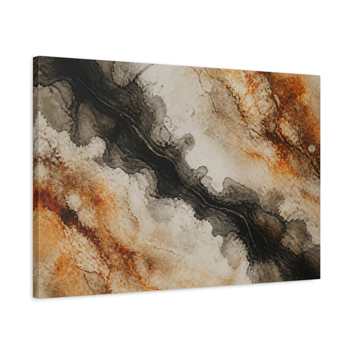 Side Mockup 2. Rust And Ink Wash shown as canvas print