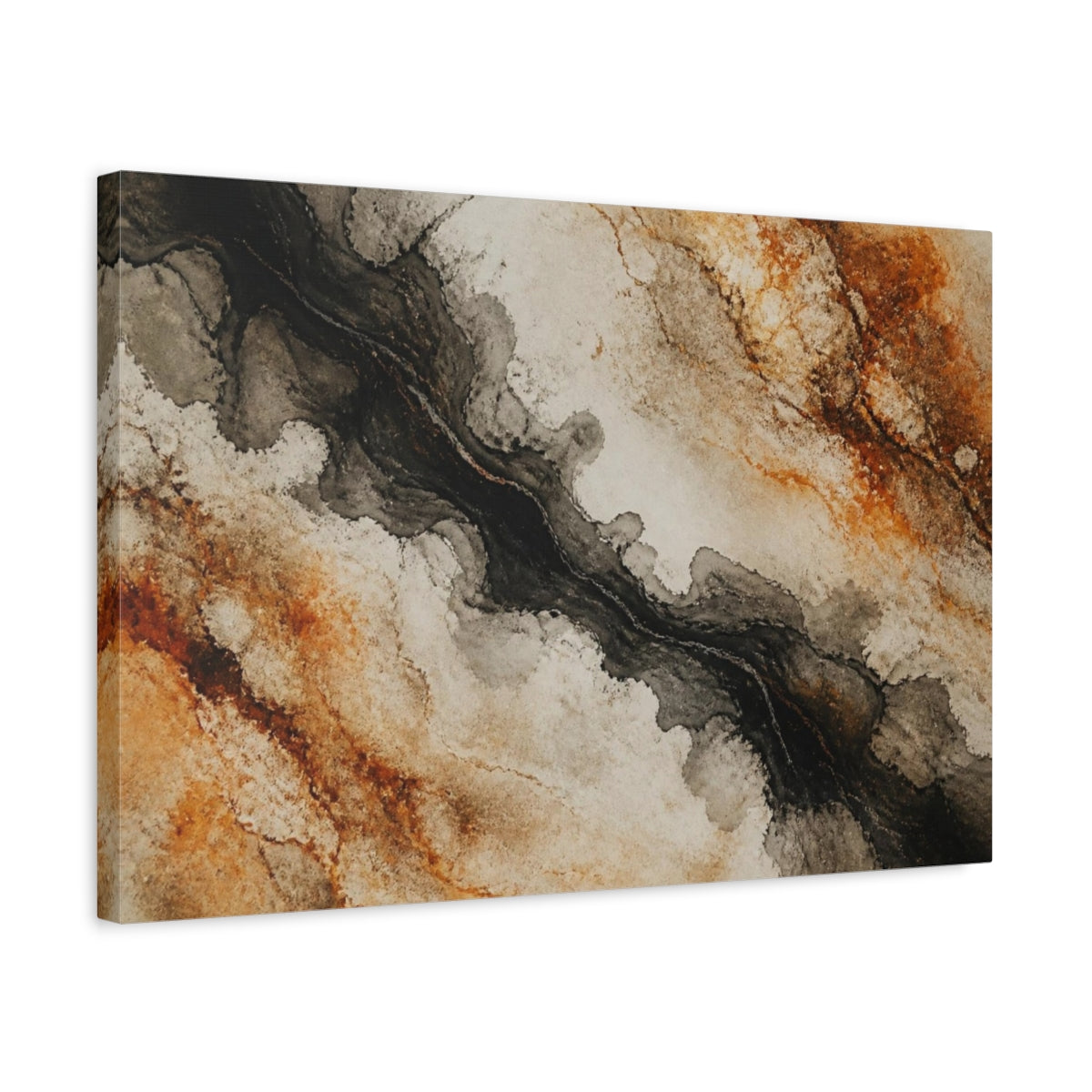 Side Mockup 3. Rust And Ink Wash shown as canvas print