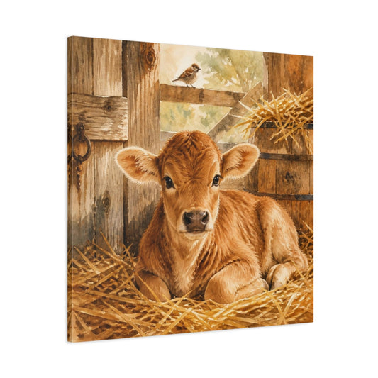Main Mockup. Rustic Calf In Straw shown as canvas print