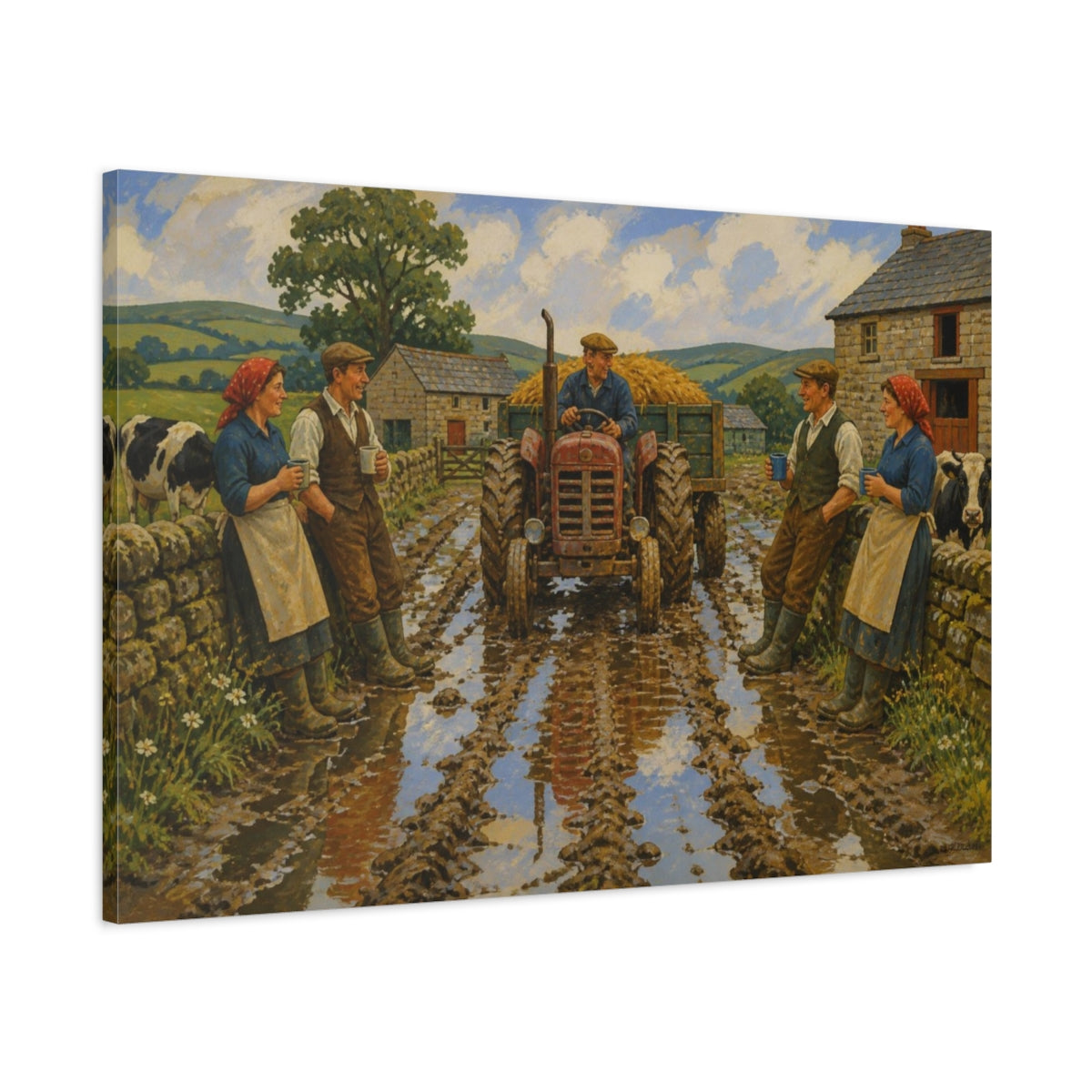 Main Mockup. Rustic Farm Tractor shown as canvas print