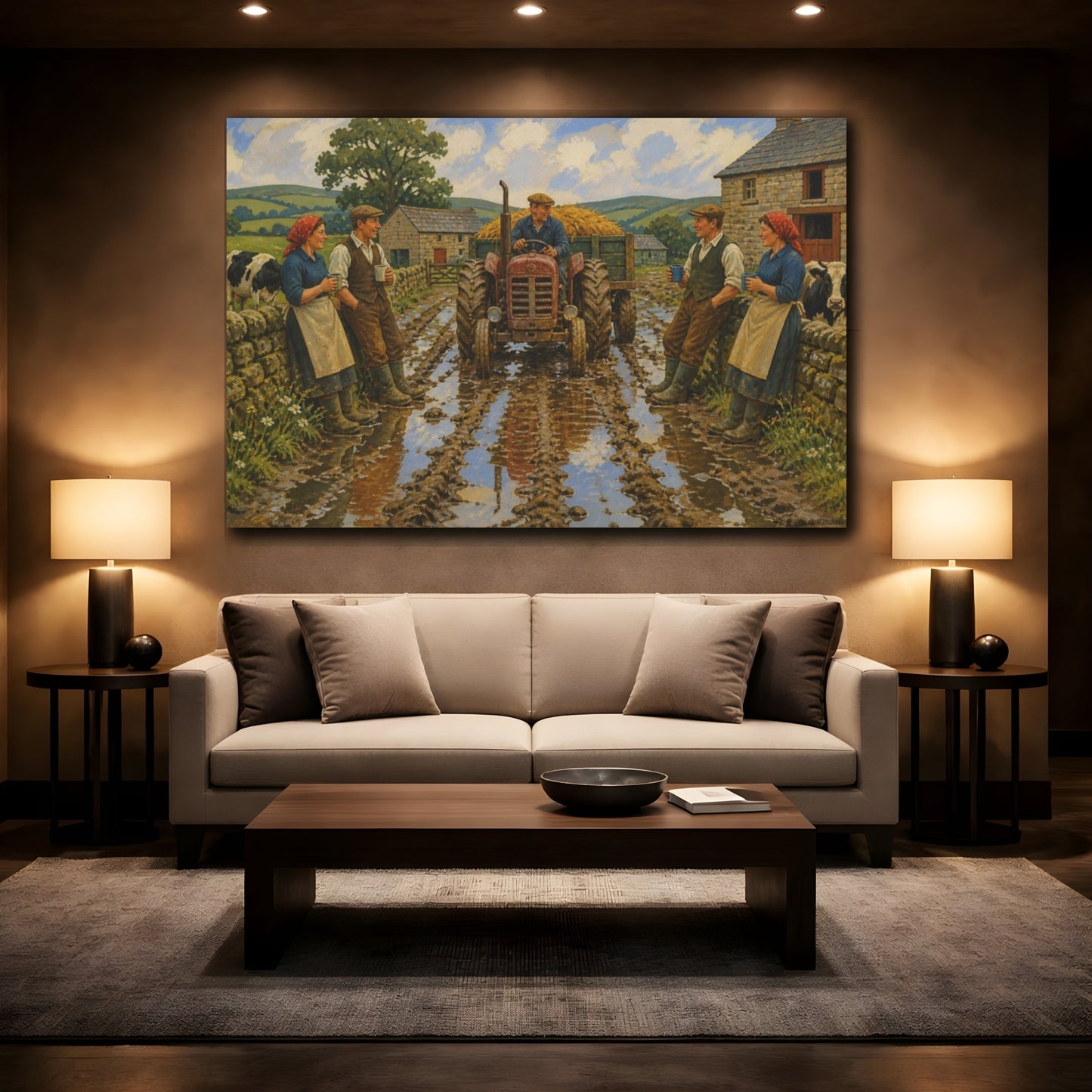Mockup 2. Rustic Farm Tractor shown as canvas print