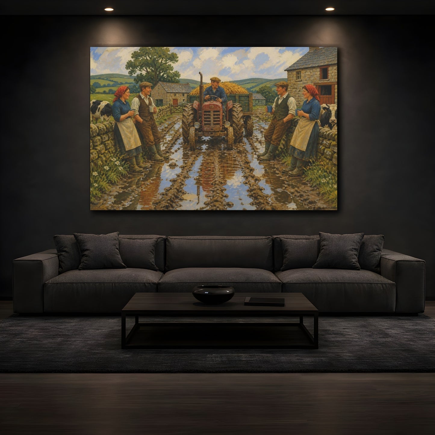 Mockup 3. Rustic Farm Tractor shown as canvas print