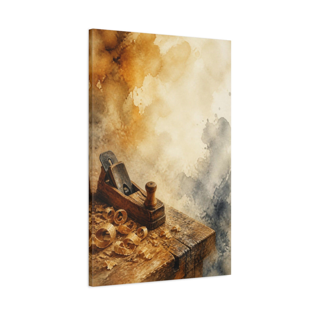 Main Mockup. Rustic Hand Plane shown as canvas print