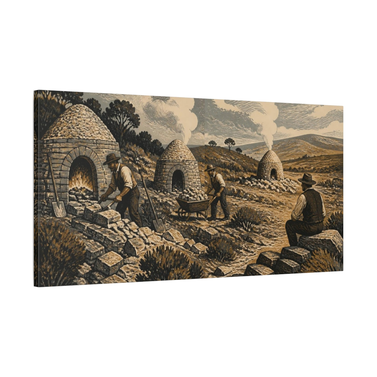 Main Mockup. Rustic Lime Kilns shown as canvas print