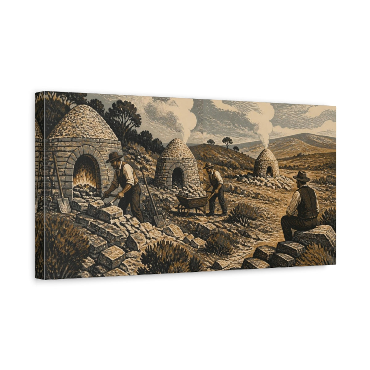 Side Mockup 3. Rustic Lime Kilns shown as canvas print