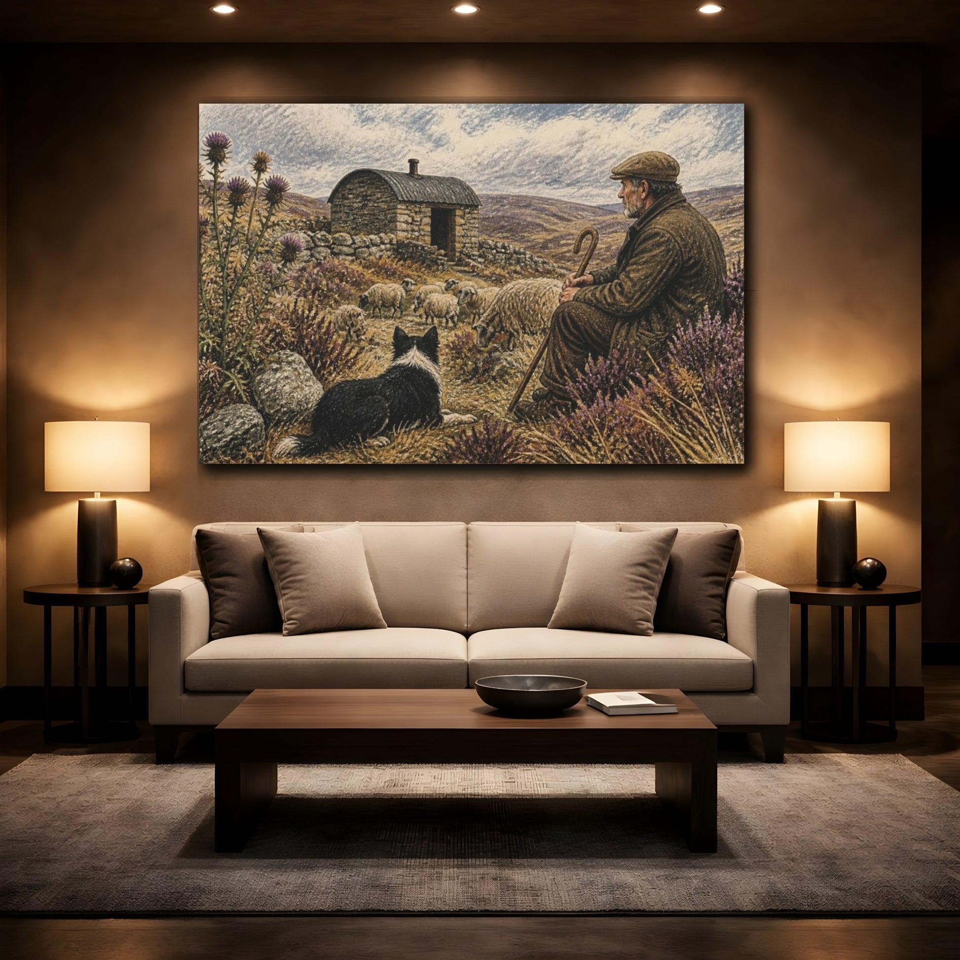 Mockup 2. Rustic Shepherd's Rest shown as canvas print