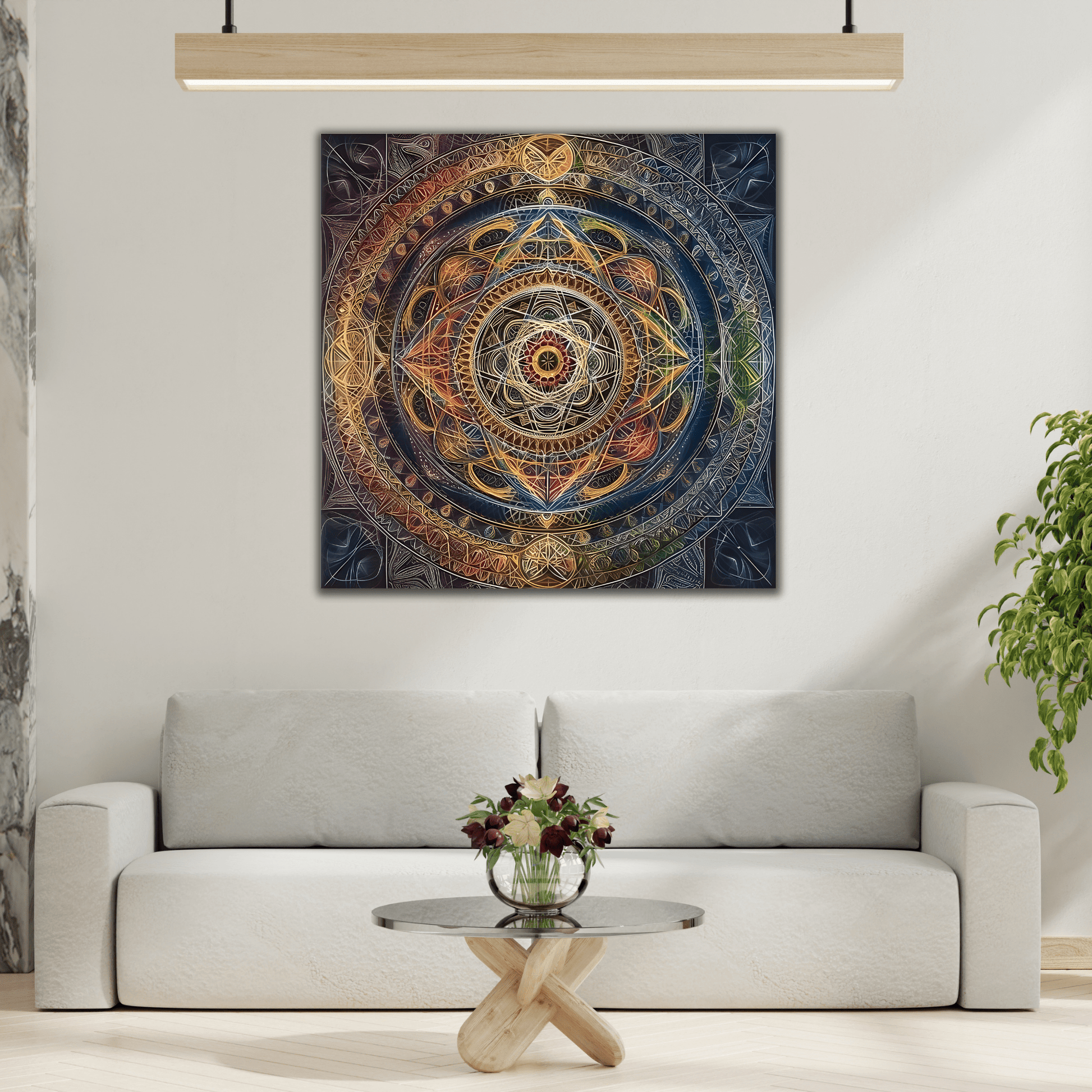 Sacred Geometry Wall Art Canvas Print Ancient Wisdom Seed of Life - YesArtYes