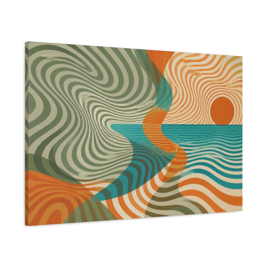 Main Mockup. Sage & Turquoise Horizon shown as canvas print