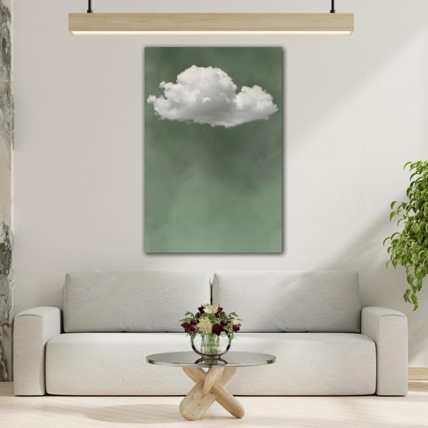Sage Green Cloud Canvas Wall Art Minimalist Print - YesArtYes