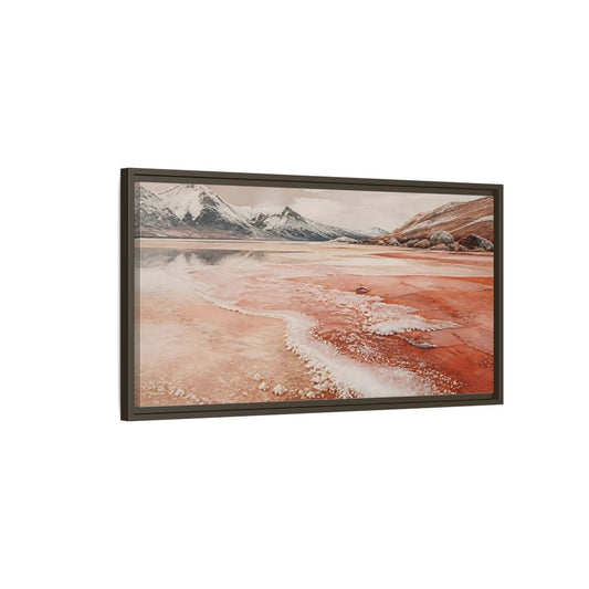 Salt Flats By Mountains Framed Canvas Print – Living Room, Above Console Table - YesArtYes