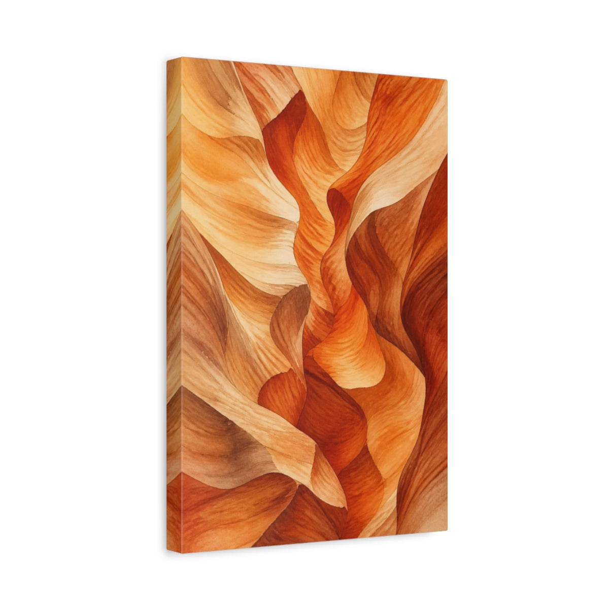 Side Mockup 4. Sandstone Nature Waves shown as canvas print
