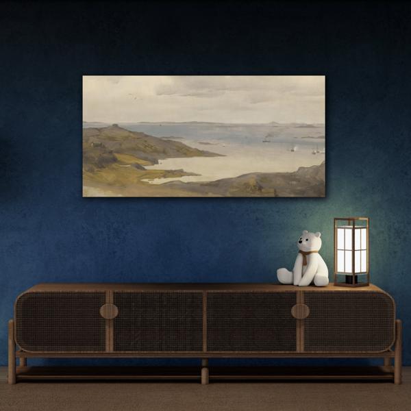 Sandy Beach and Water Landscape Canvas Print - Coastal Seaside Wall Art - YesArtYes