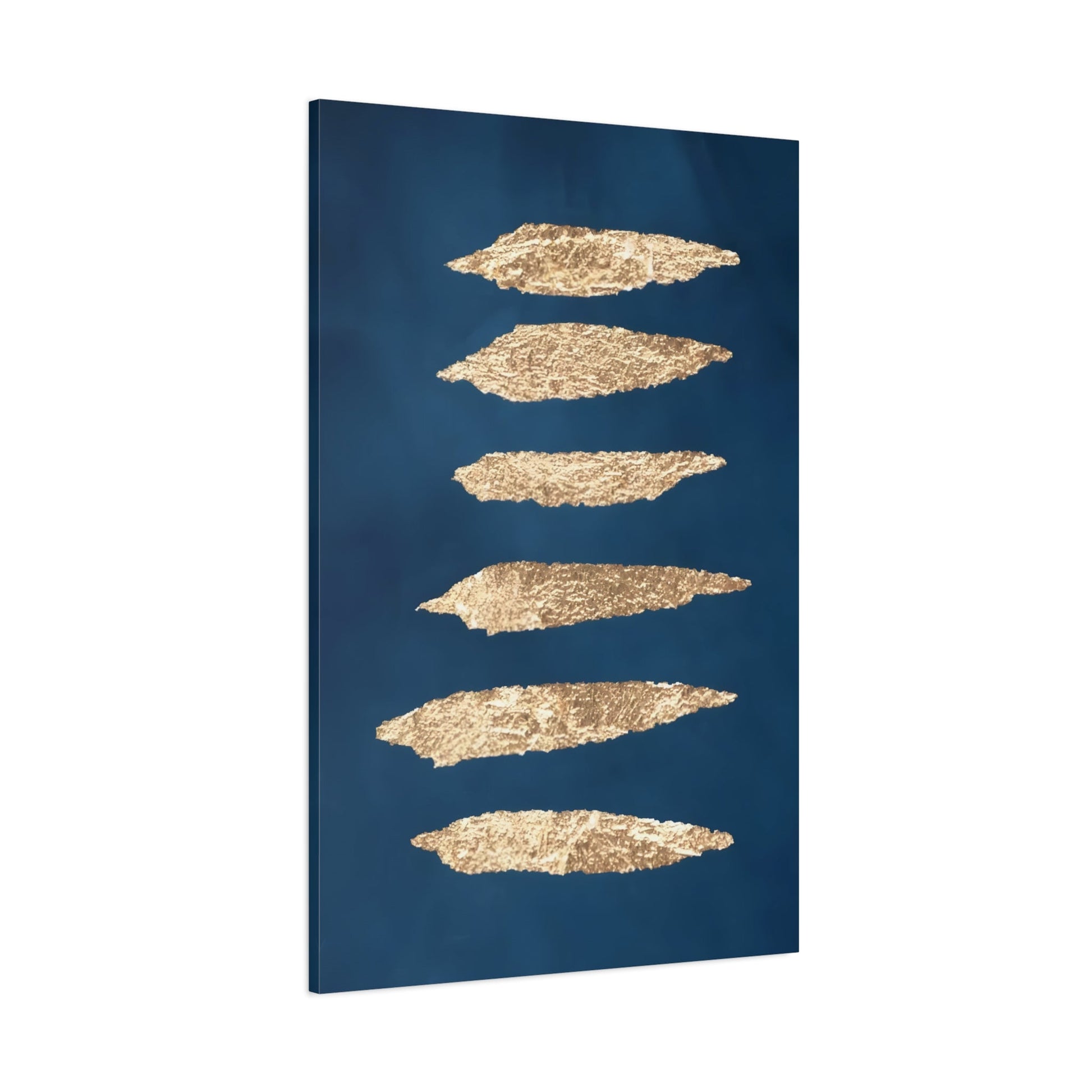 Sapphire Navy Blue Gold Abstract Canvas Print - Minimalist Wall Art Decor - YesArtYes