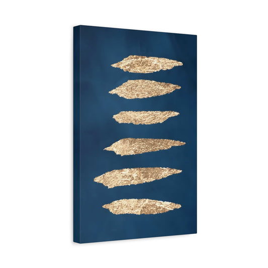 Sapphire Navy Blue Gold Abstract Canvas Print - Minimalist Wall Art Decor - YesArtYes
