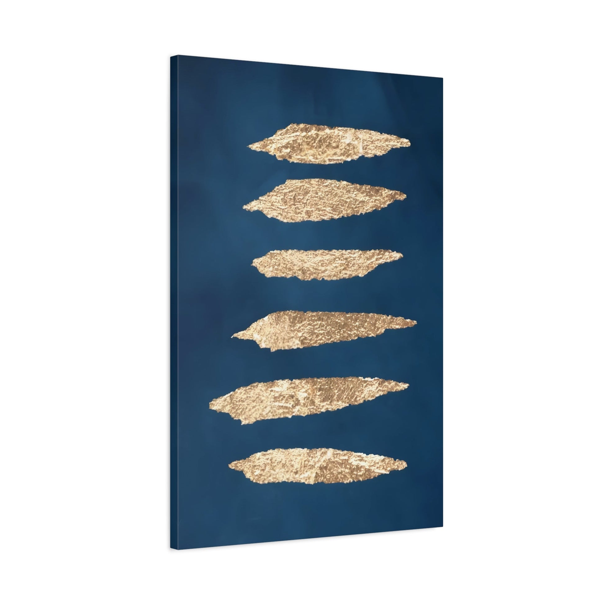 Sapphire Navy Blue Gold Abstract Canvas Print - Minimalist Wall Art Decor - YesArtYes