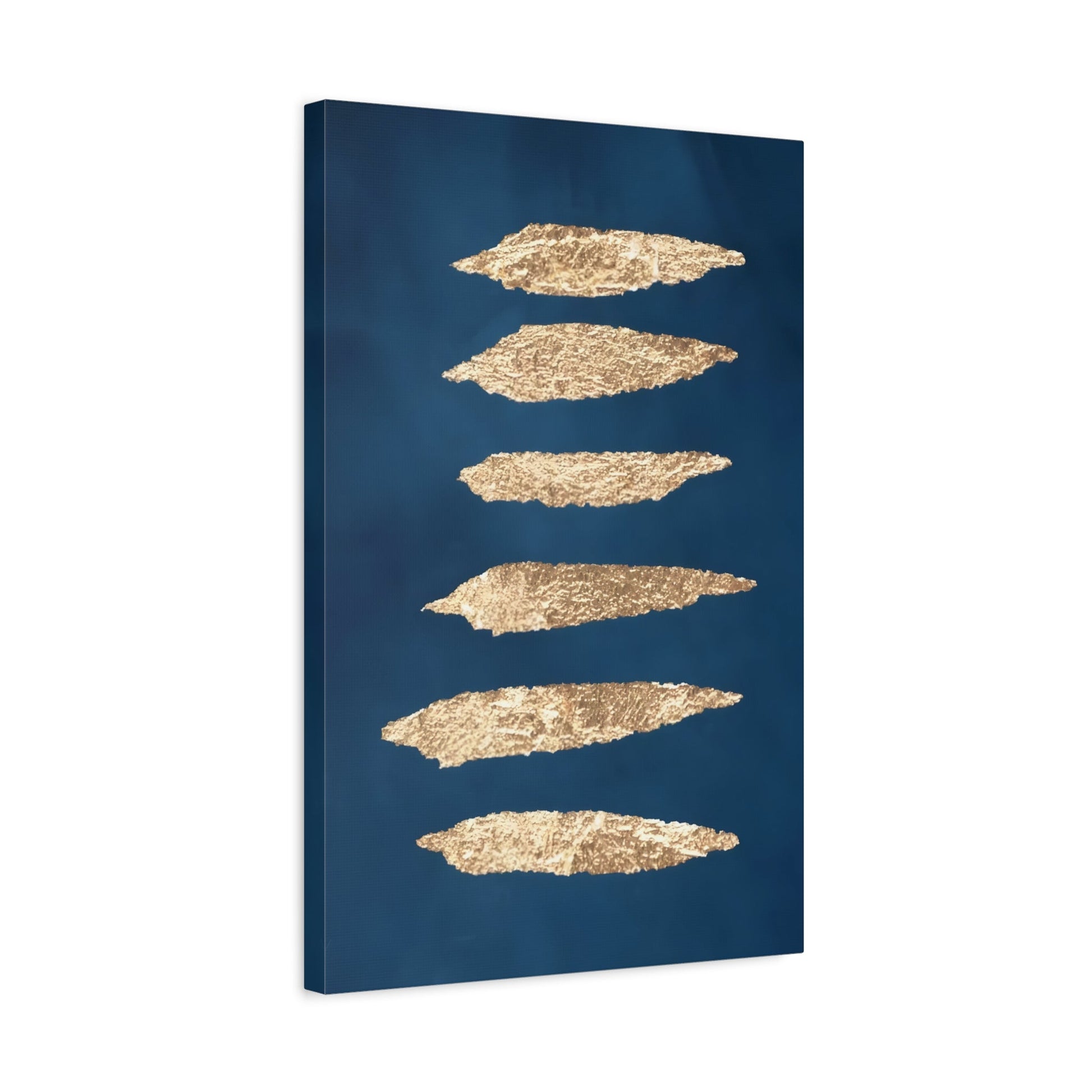 Sapphire Navy Blue Gold Abstract Canvas Print - Minimalist Wall Art Decor - YesArtYes