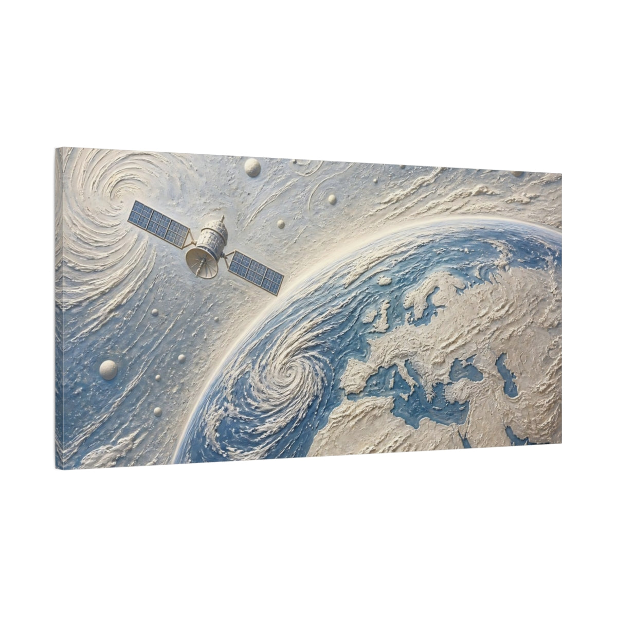 Main Mockup. Satellite Over Europe shown as canvas print