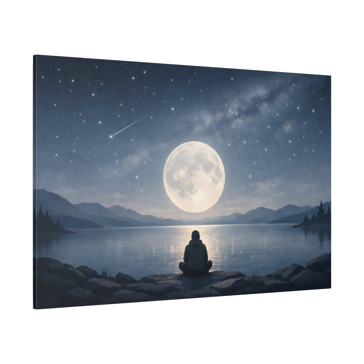 Scandi Light Astronomy Art shown as stretched canvas wall art