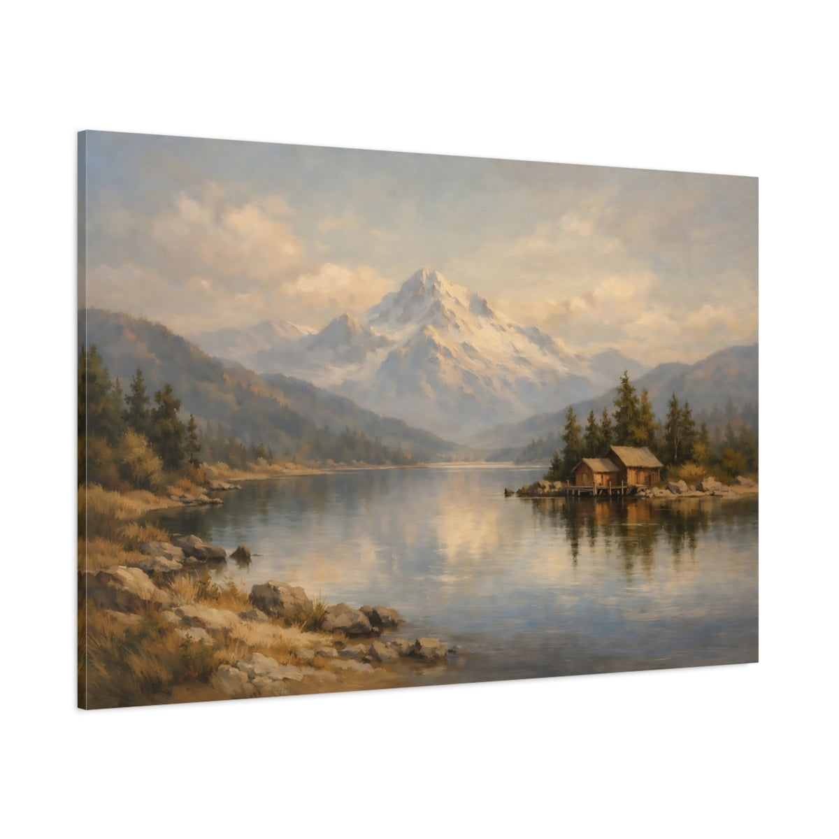 Main Mockup. Scandi Light Contrast Tension Visual Scene shown as stretched canvas wall art