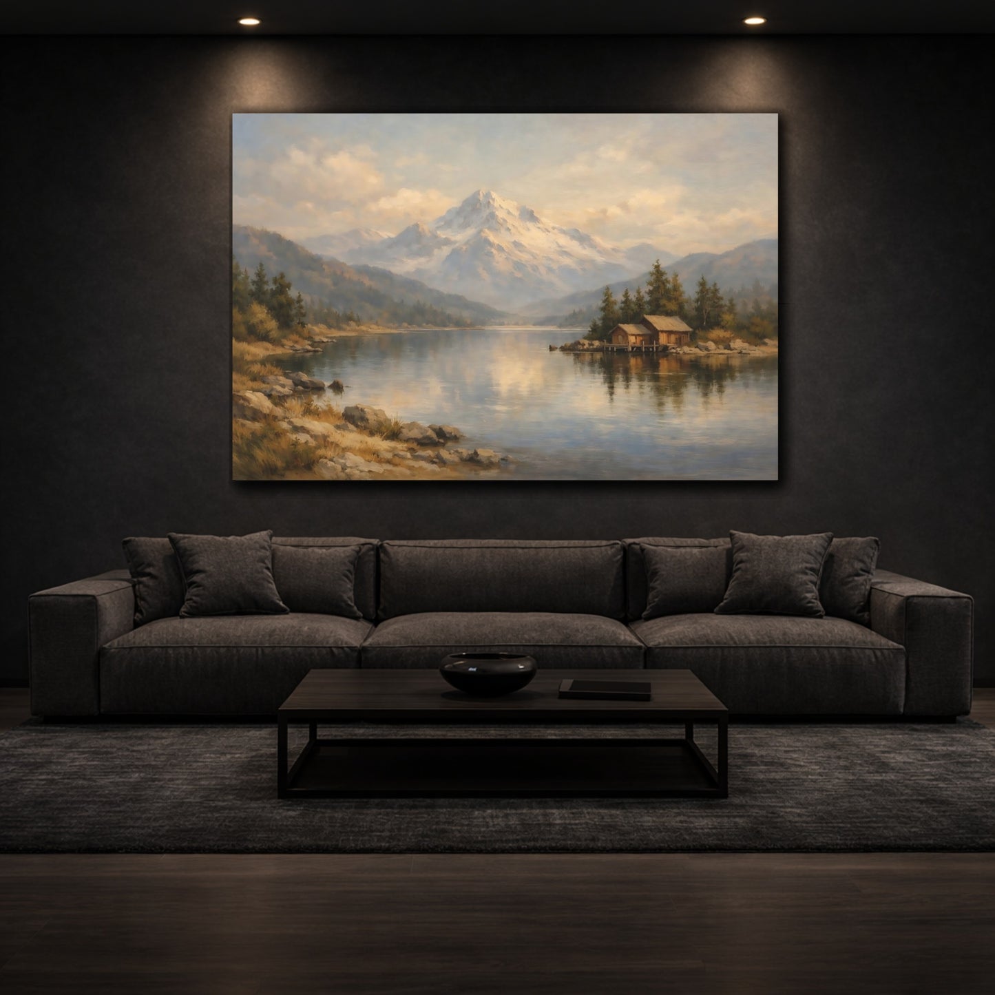Mockup 2. Scandi Light Contrast Tension Visual Scene shown as stretched canvas wall art