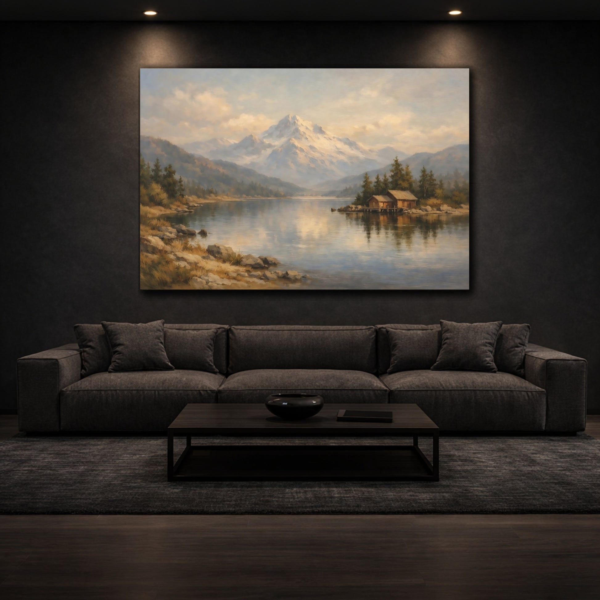 Mockup 2. Scandi Light Contrast Tension Visual Scene shown as stretched canvas wall art