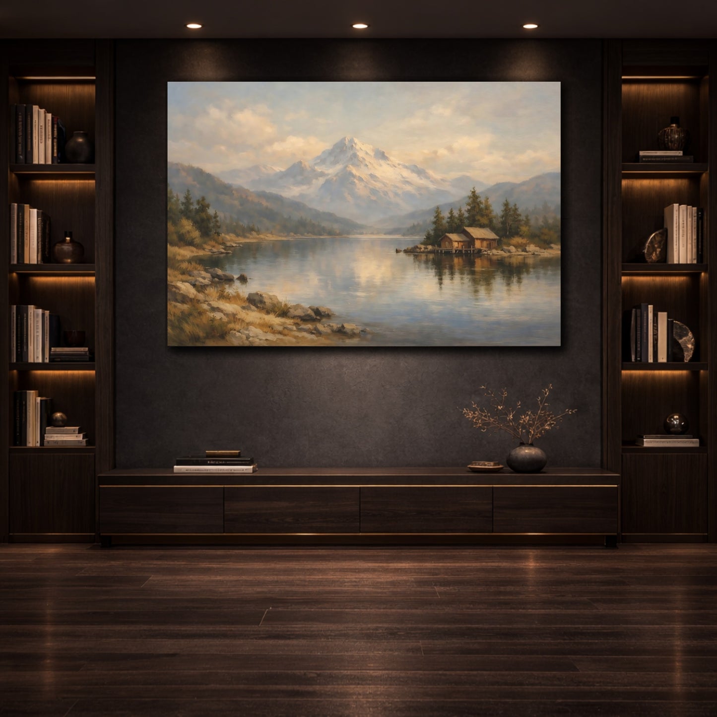 Mockup 3. Scandi Light Contrast Tension Visual Scene shown as stretched canvas wall art