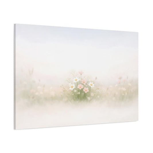 Scandi Light Flower Soft shown as stretched canvas wall art