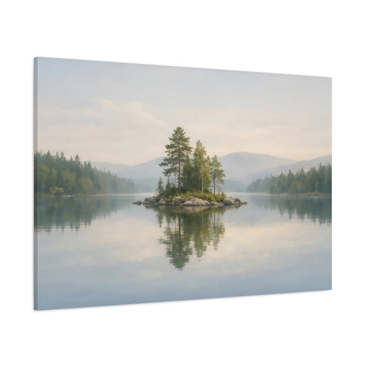 Scandi Light Landscape shown as stretched canvas wall art
