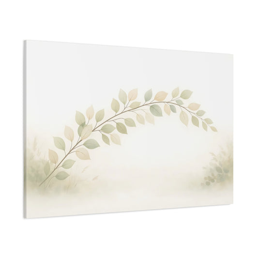 Scandi Light Leaves Soft shown as stretched canvas wall art