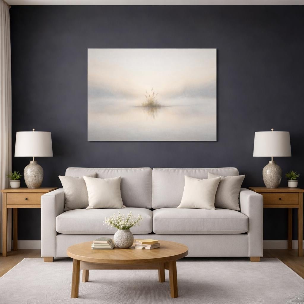 Scandi Light Lemur Reeds Nature - Canvas Wall Art Print - YesArtYes