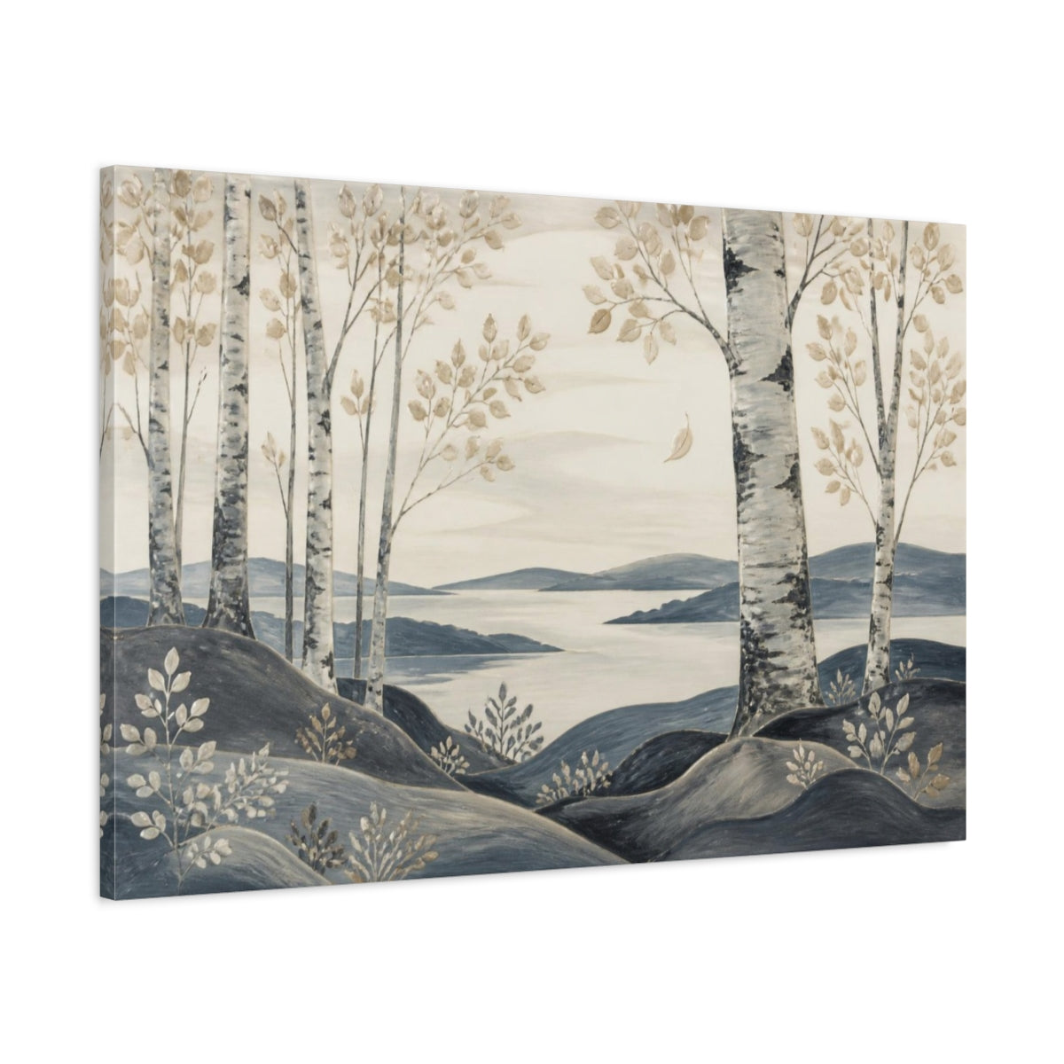 Main Mockup. Scandinavian Birch Grove shown as canvas print