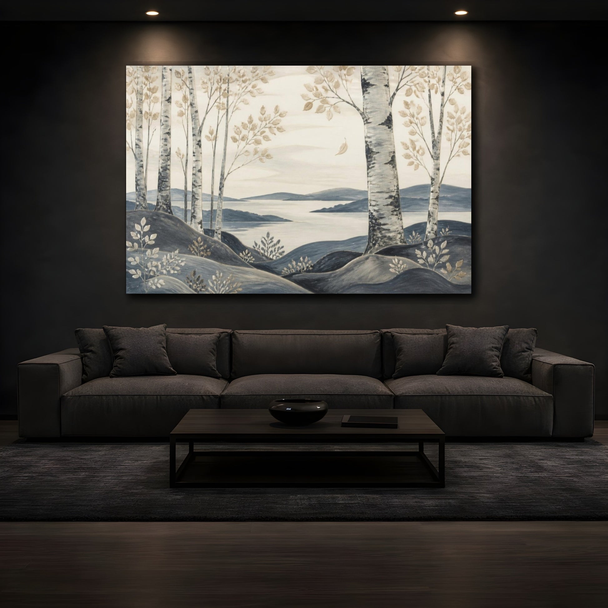 Mockup 3. Scandinavian Birch Grove shown as canvas print