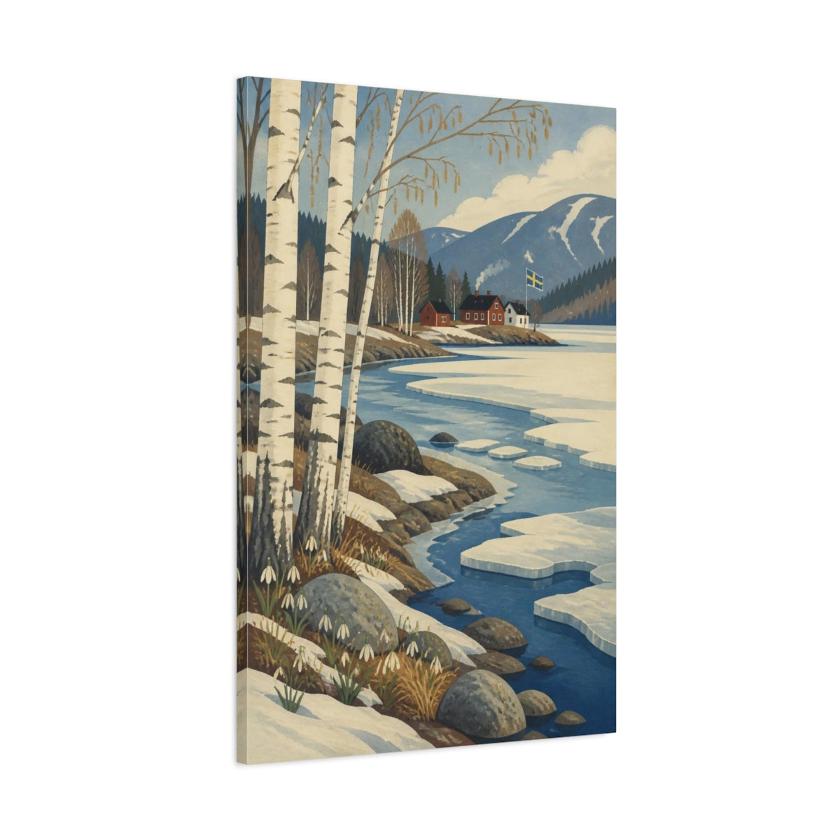 Main Mockup. Scandinavian Birch Spring shown as canvas print