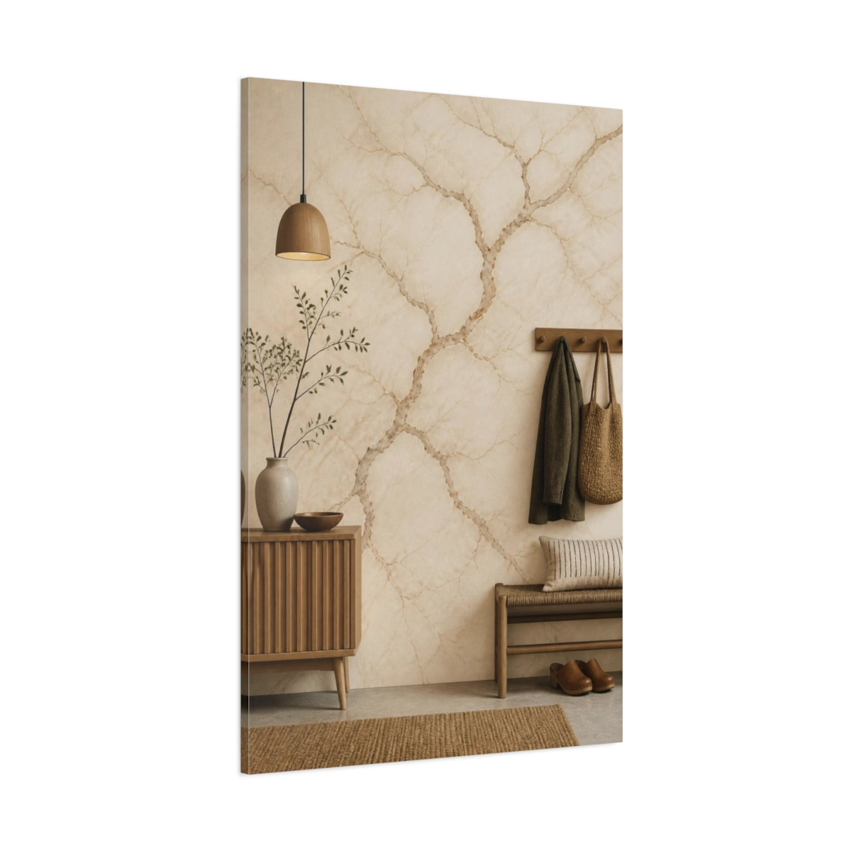Side Mockup 1. Scandinavian Marble Veins shown as canvas print