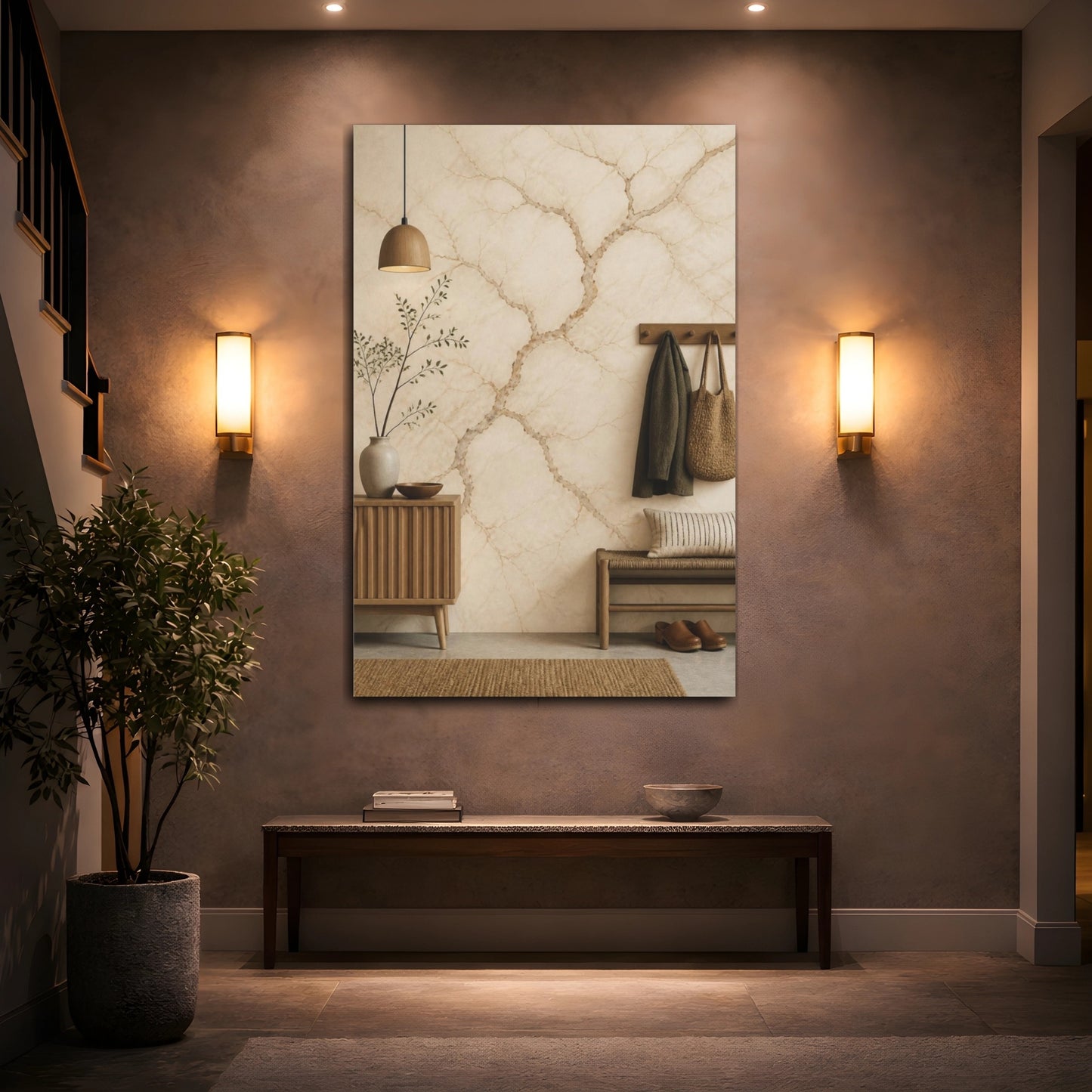 Mockup 2. Scandinavian Marble Veins shown as canvas print