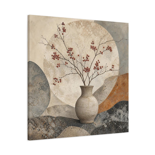 Main Mockup. Scandinavian Stoneware Vase shown as canvas print
